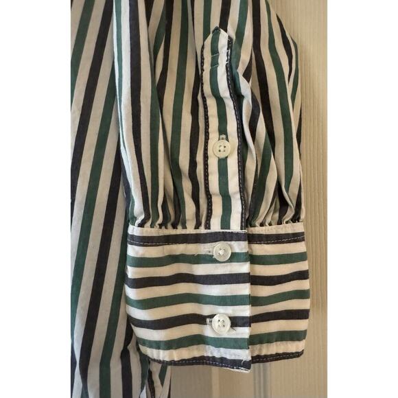 Women's J.Crew Trifecta Striped Oversized Shirt Blue Green Medium M - Picture 11 of 11